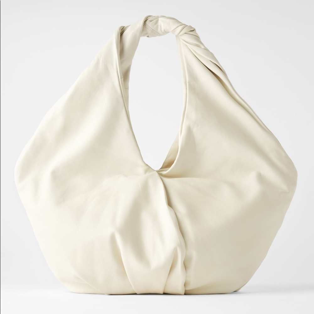 ZARA Soft Leather Oval Shopper Bag